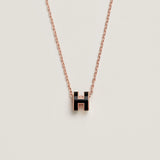 18K Mini Pop H Black Necklace
