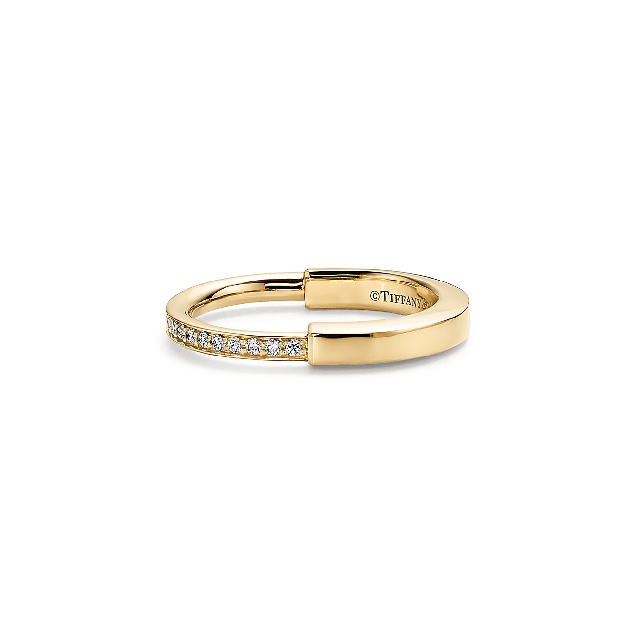 18K T Lock Diamonds Yellow Gold Ring