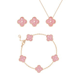 18K Pink Diamond Clover Necklace