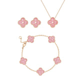 18K Pink Diamond Clover Earring