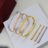 18K White Gold Four Diamonds Love Bracelet