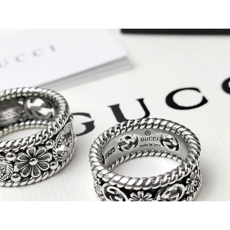 GG Interlocking G Flowers Ring