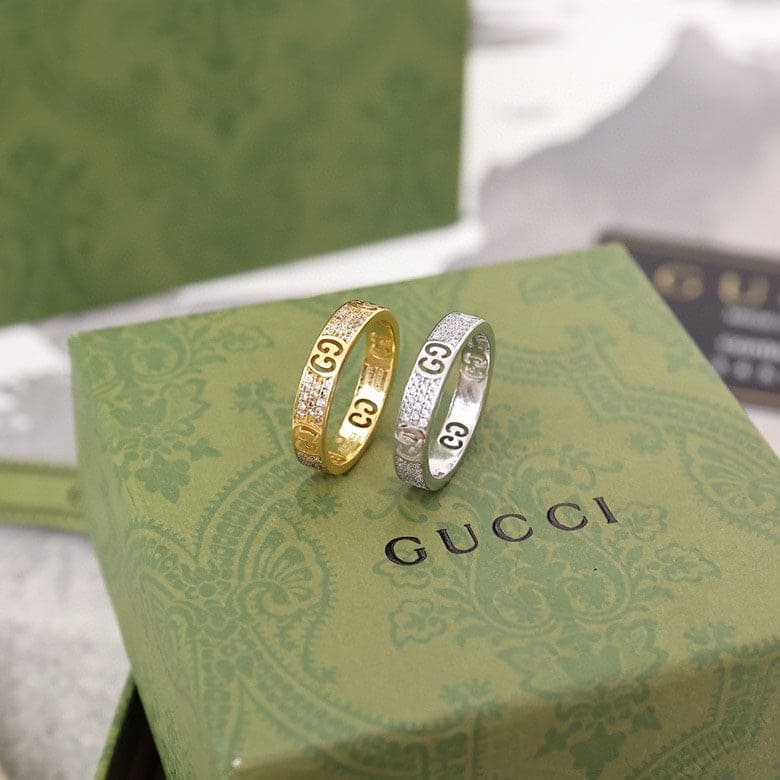 18K GG Icon Full Diamonds Ring