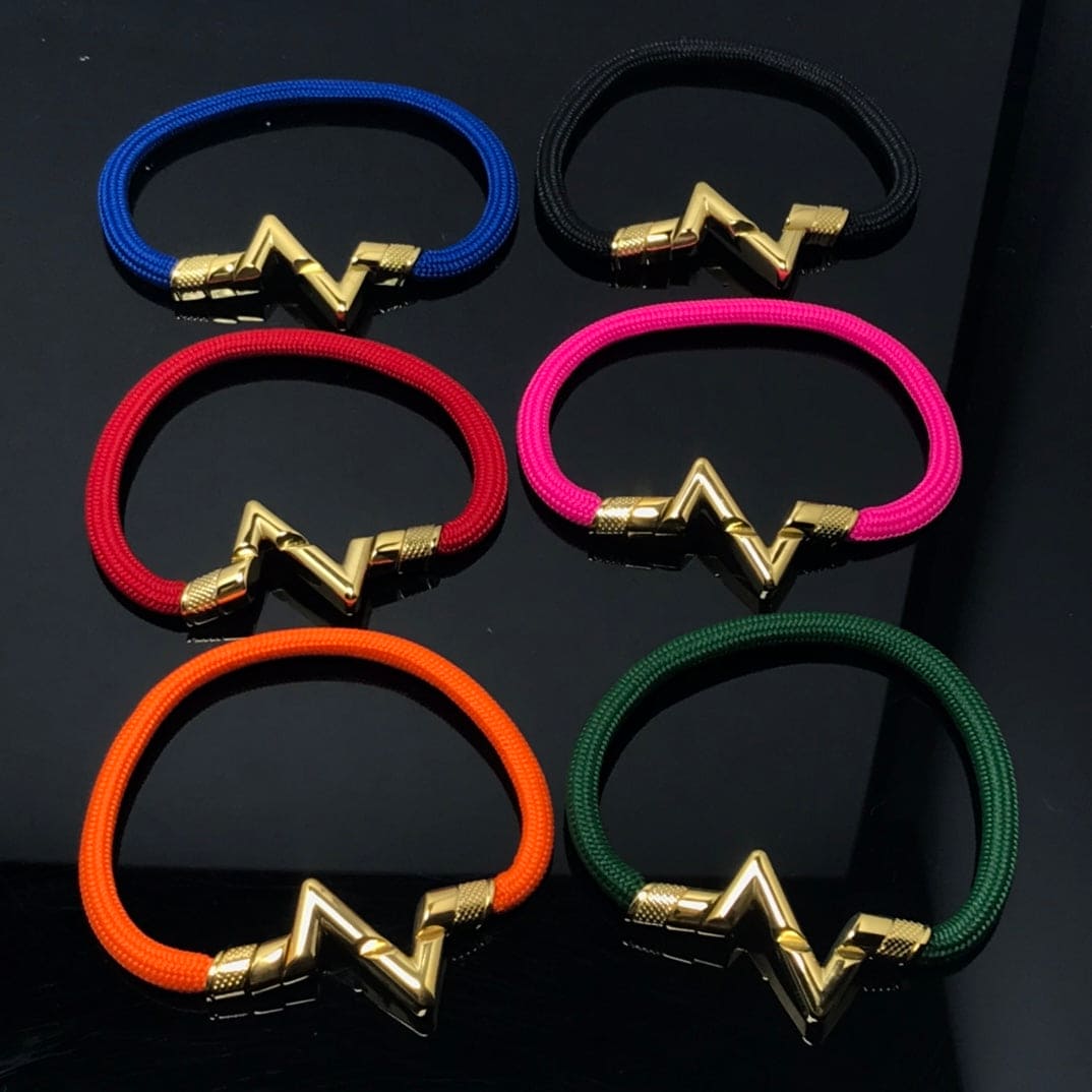 18K Louis Volt Upside Down Play Pink Bracelet