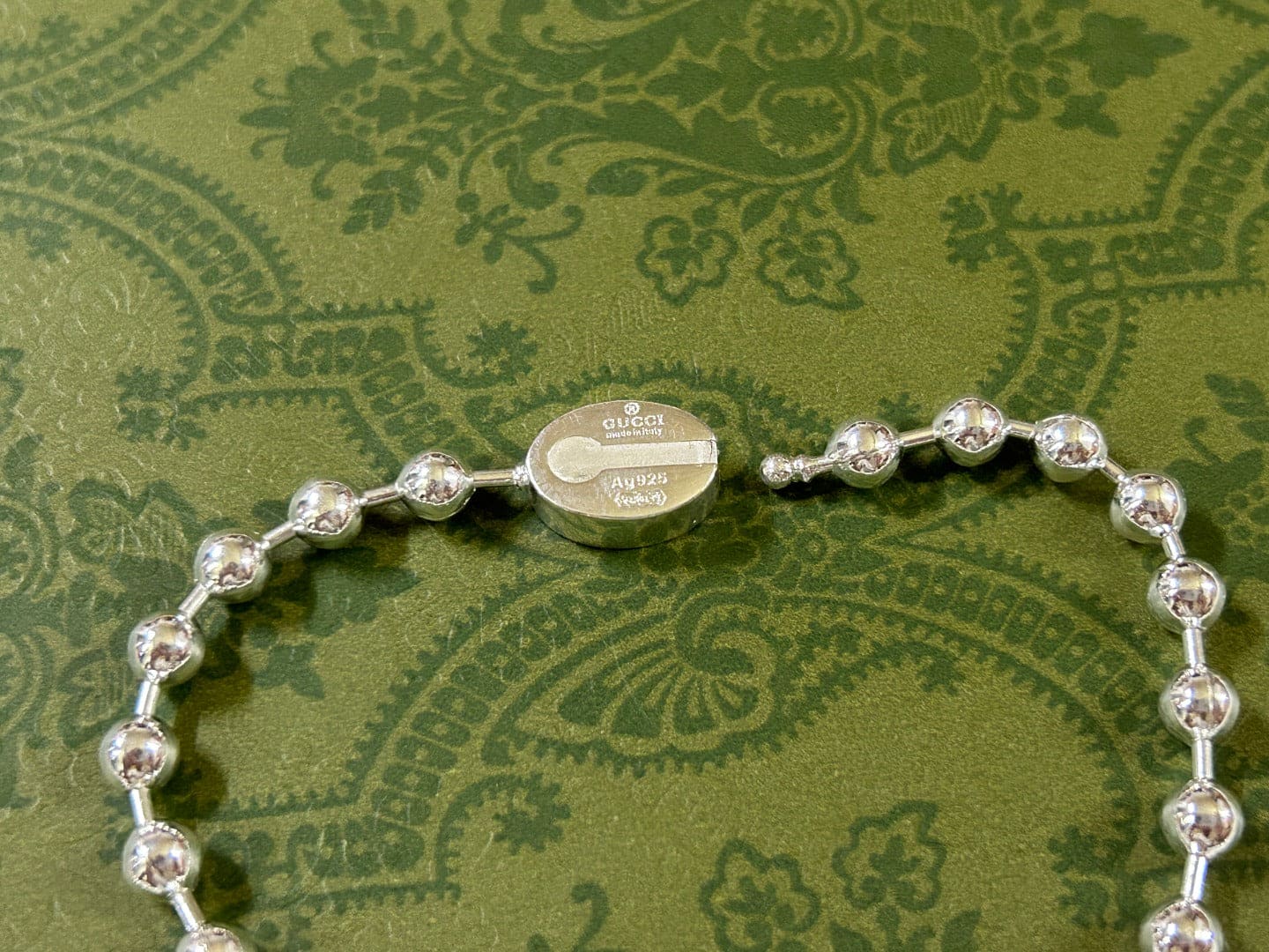 GG Interlocking G Green Necklace