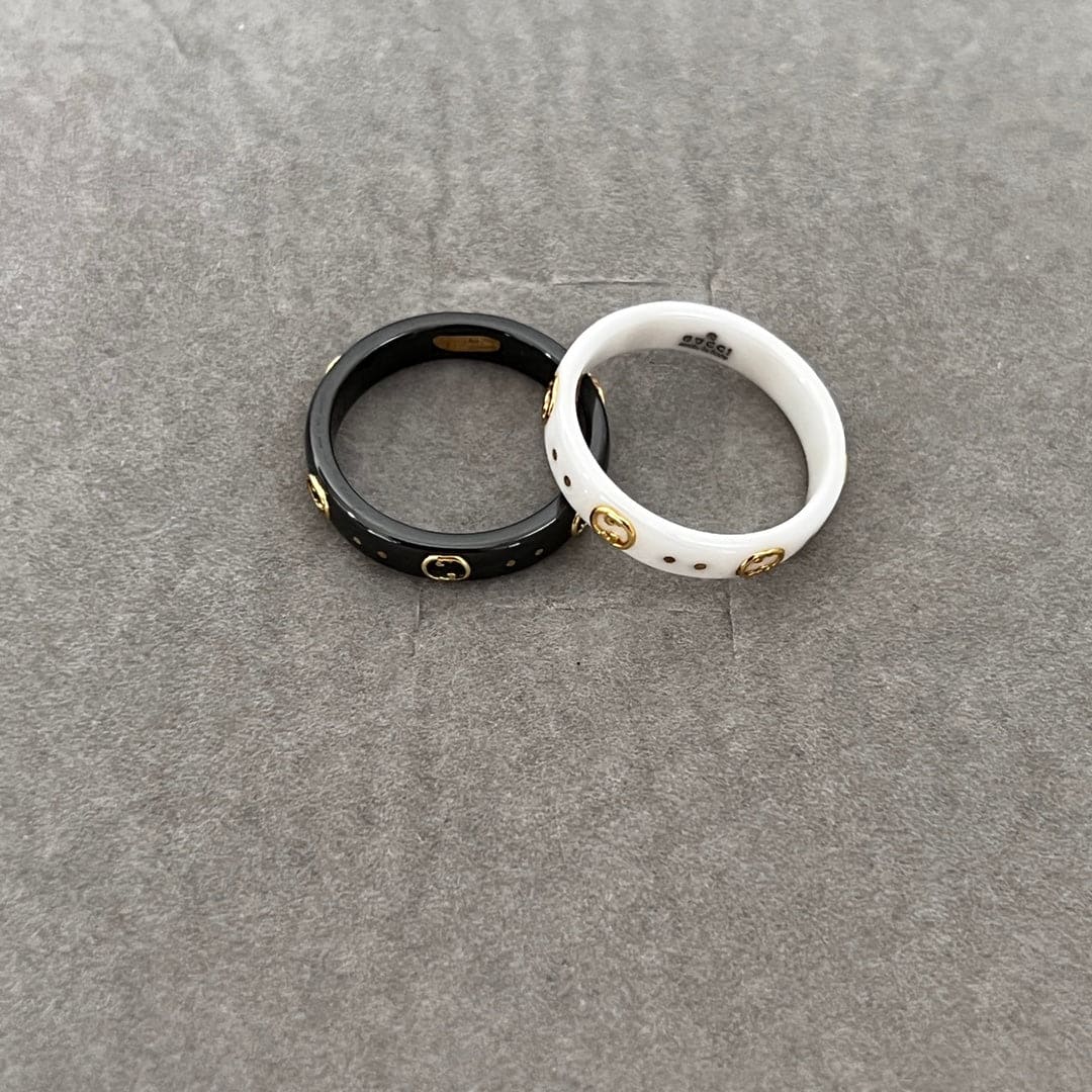 18K GG Icon White Zirconia Ring