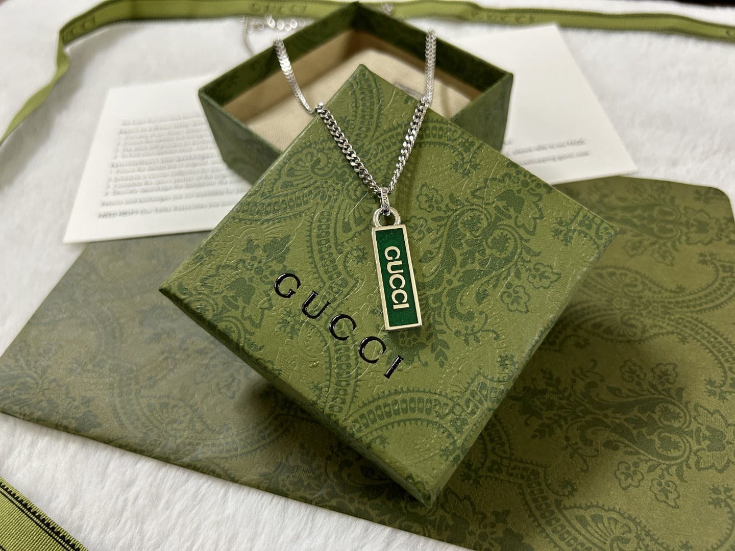 GG Enamel Pendant Necklace