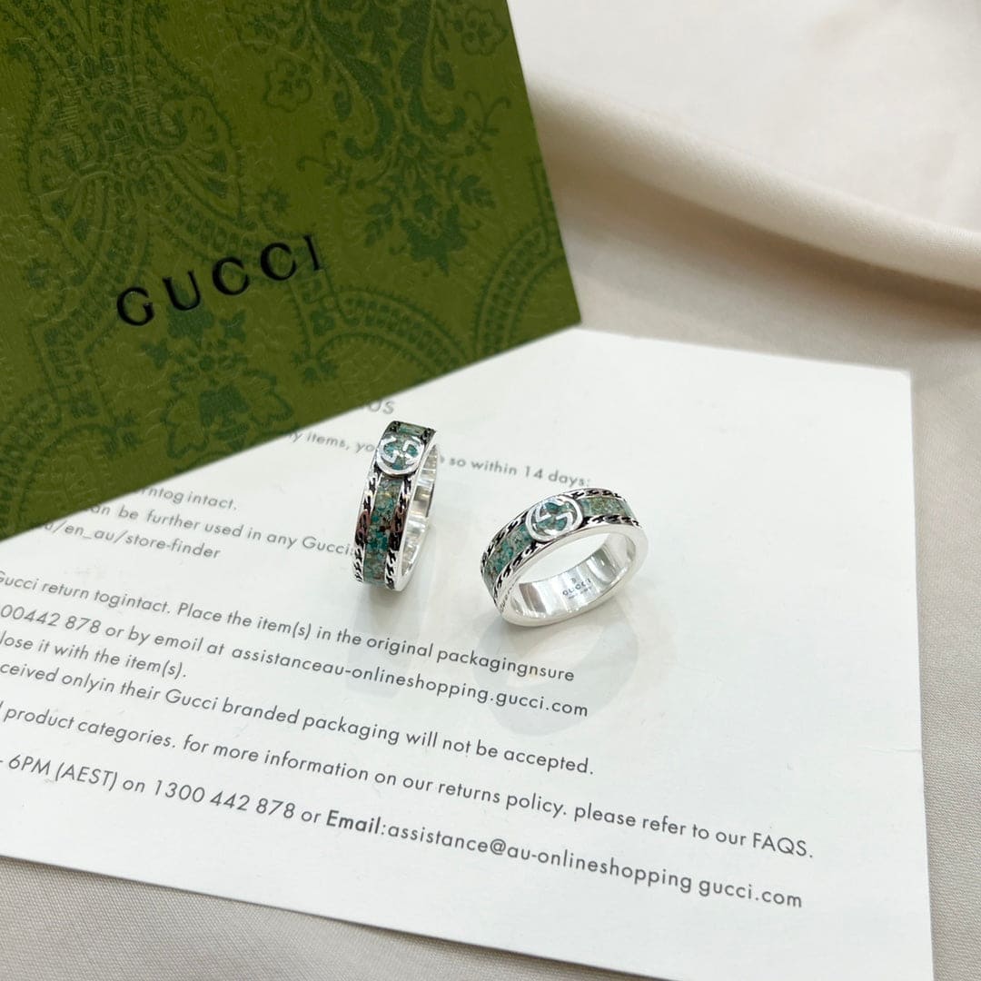 GG Interlocking G Turquoise Ring
