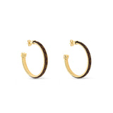 18K Louis Monogram Hoop Earrings