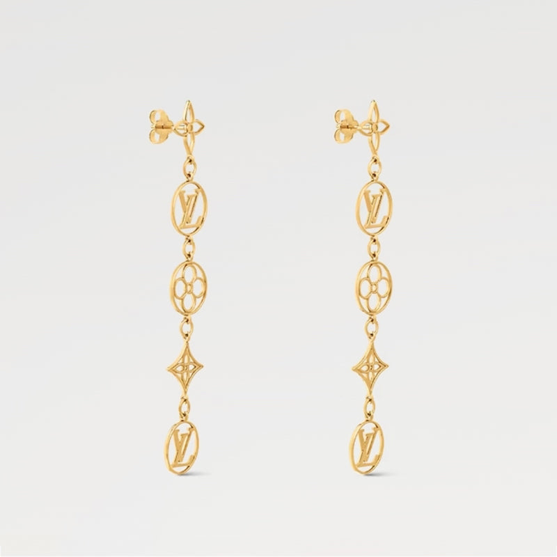 18K Louis Lace Long Earrings