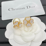18K CD Clover Pearl Earrings