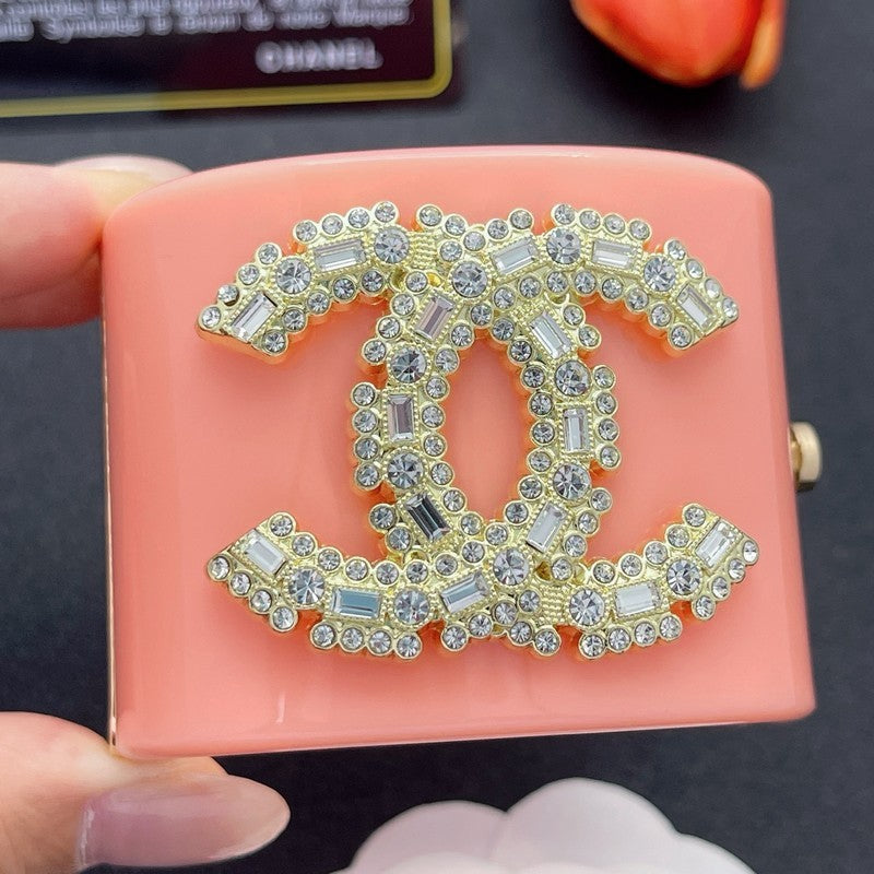 18K CC Pearl Diamond Pink Cuff Bracelet