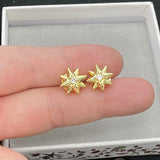18K CD Star Diamond Earrings