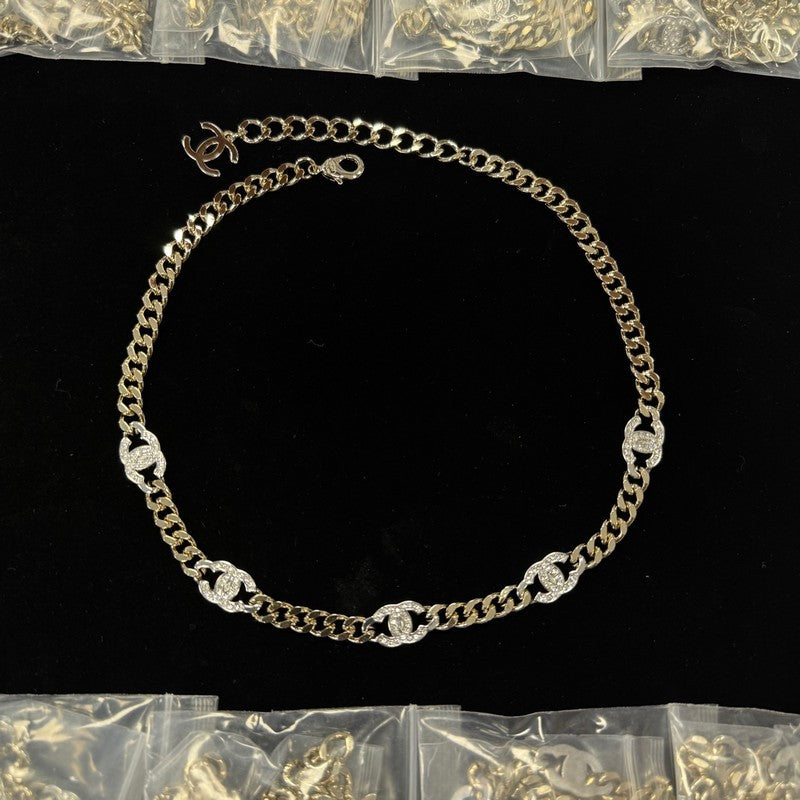 18K CC Yellow Gold Diamond Necklace