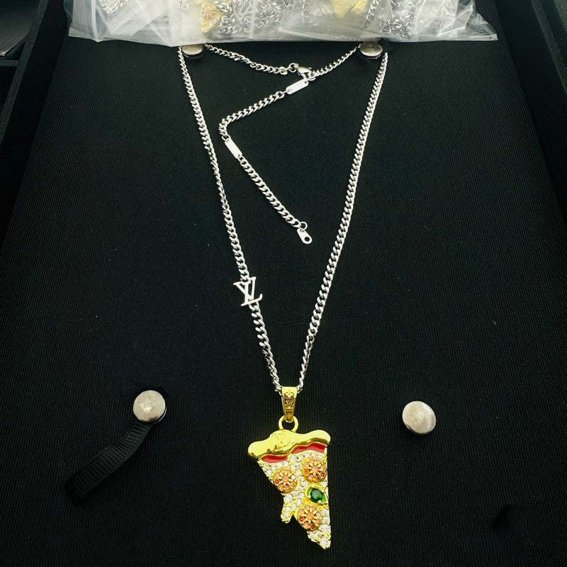 18K Louis Gold Pizza Necklace