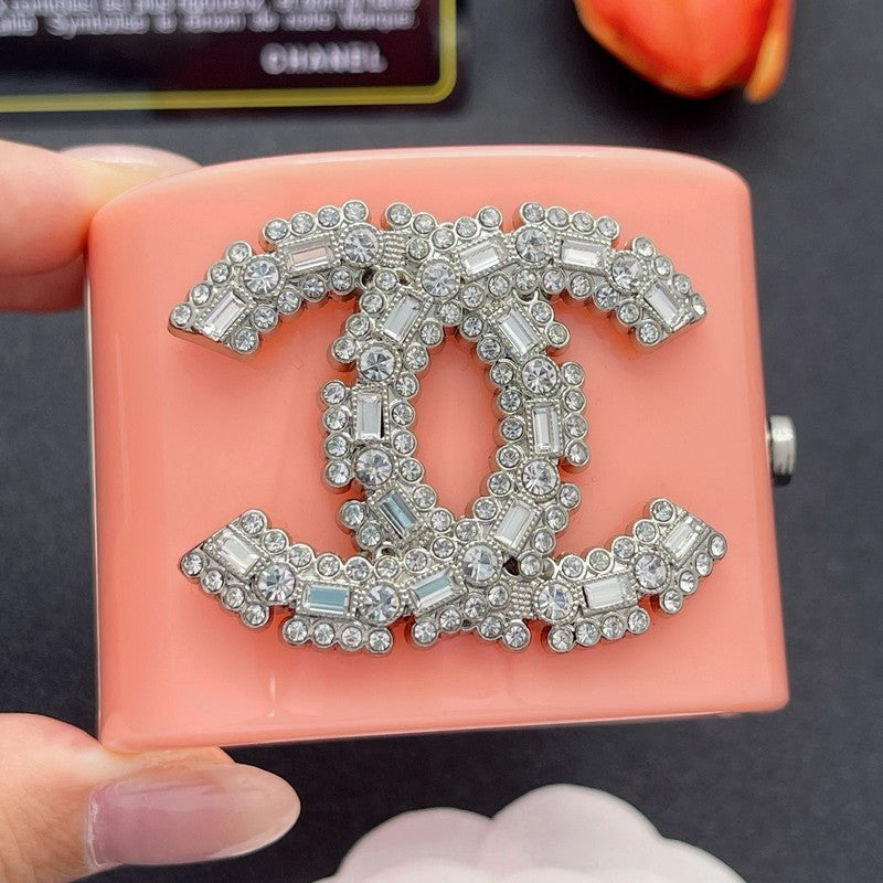 18K CC Pearl Diamond Pink Cuff Bracelet