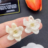 18K CC Color Flower Resin Earrings