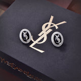 18K Saint Black Crystal Earrings