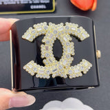 18K CC Pearl Diamond Black Cuff Bracelet