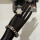 18K CC 26C Black Open Cuff Bracelet
