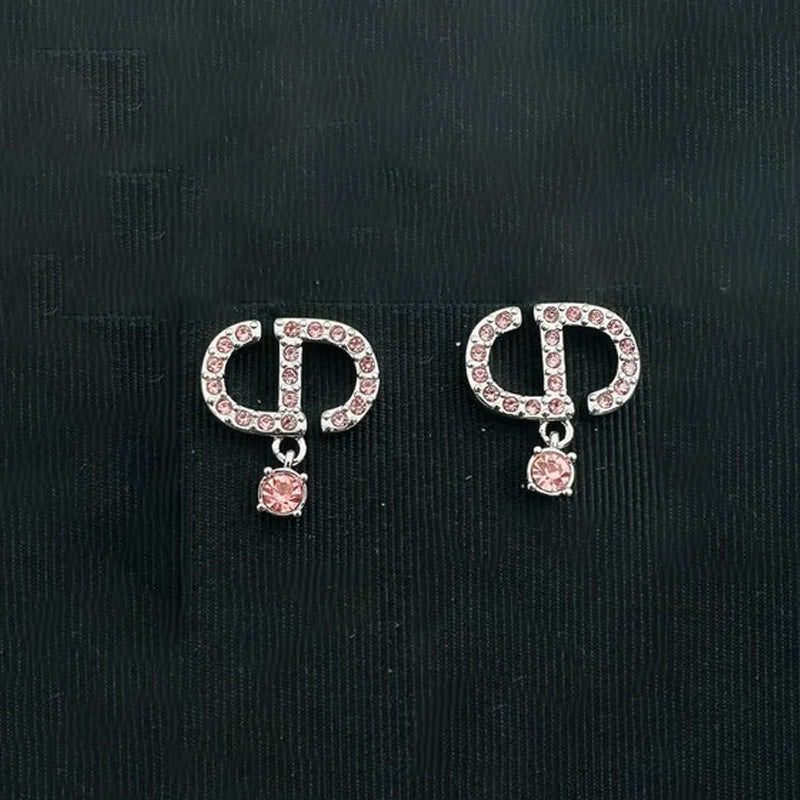 18K CD Pink Crystal Earrings