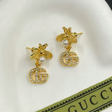 18K GG Flower Diamond Earrings