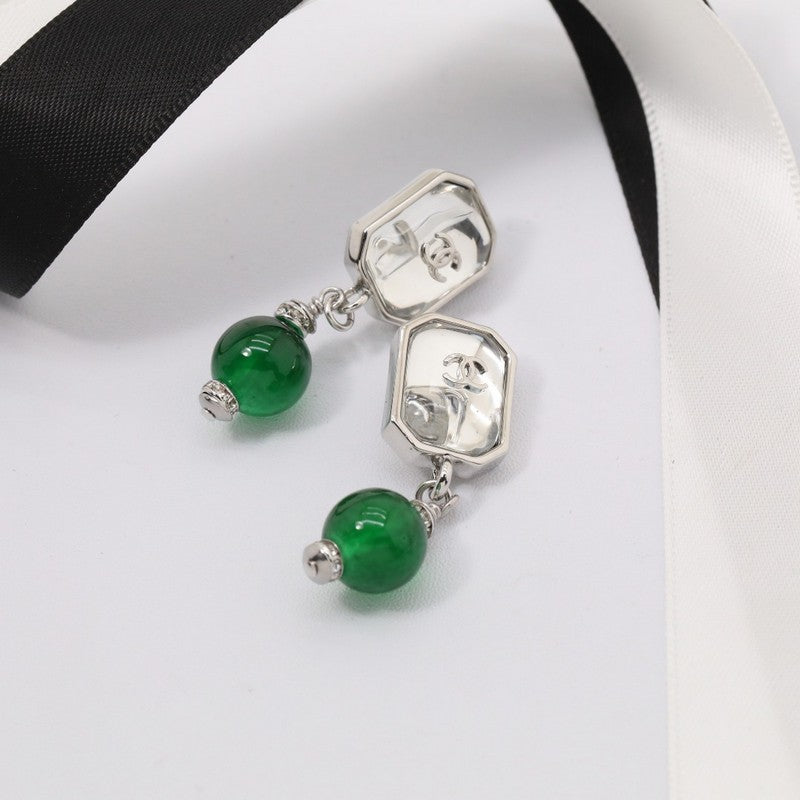 18K CC Emerald Small Drop Earrings