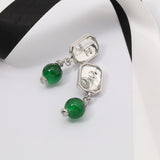 18K CC Emerald Small Drop Earrings