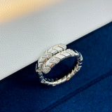 18K BV Serpenti Viper Pave Diamond Ring