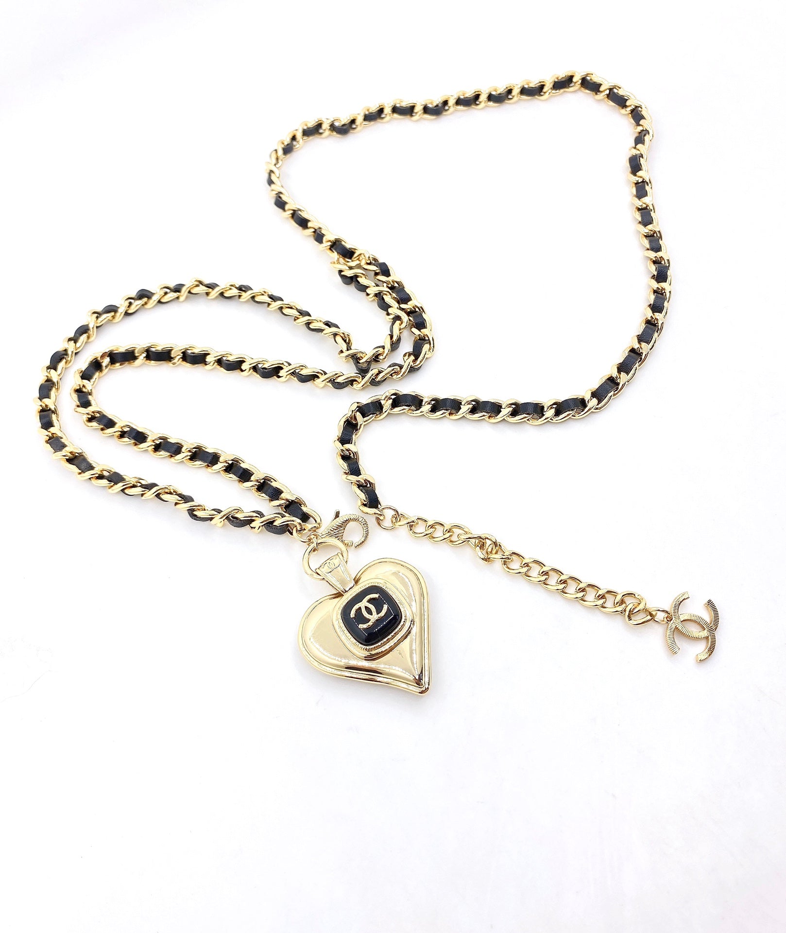 18K CC Heart Pendant Necklace