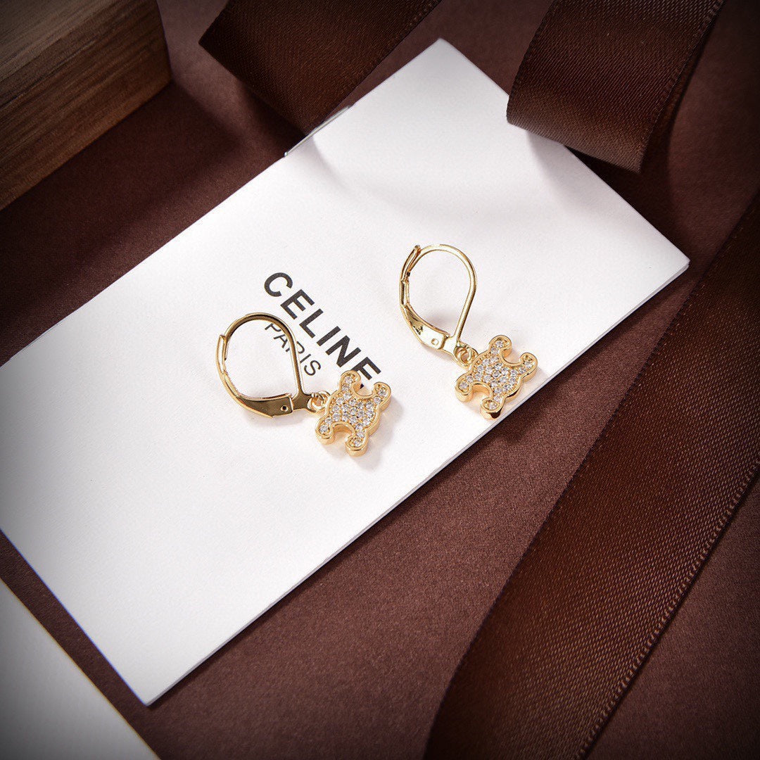 18K Triomphe Rhinestone Earrings