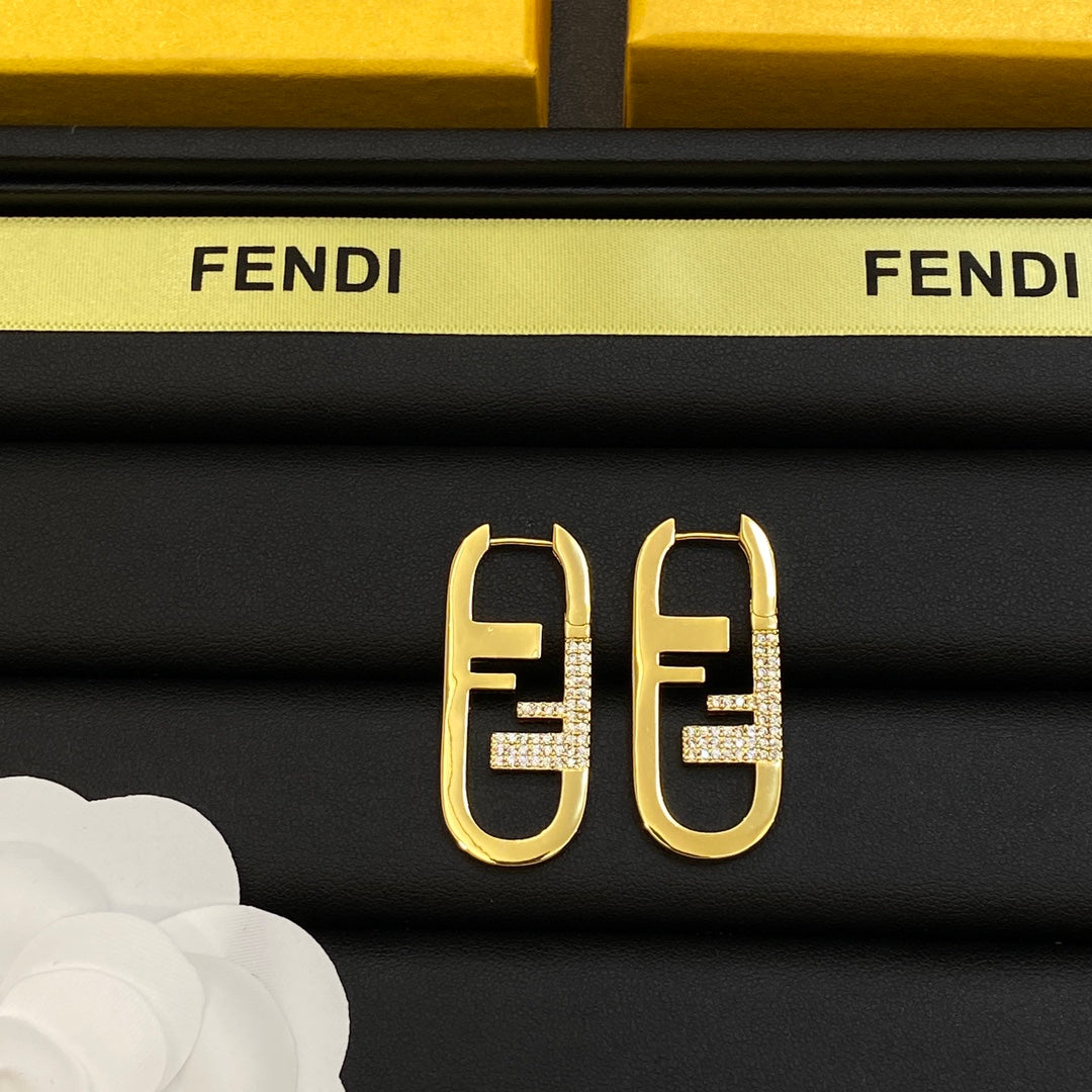 18K F OLock Earrings