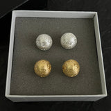 18K CC Gold Round Earrings