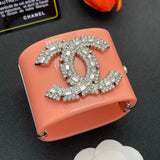 18K CC Pearl Diamond Pink Cuff Bracelet