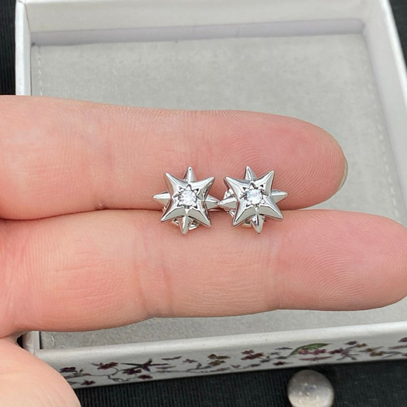 18K CD Star Diamond Earrings