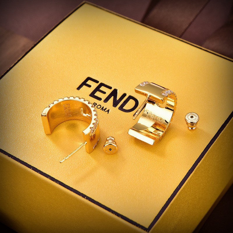 18K F OLock Earrings