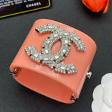 18K CC Pearl Diamond Pink Cuff Bracelet