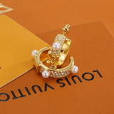18K Louis Pearl Gold Earrings