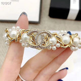 18K CC Pearl Braided Bracelet