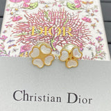 18K CD Clover Pearl Earrings