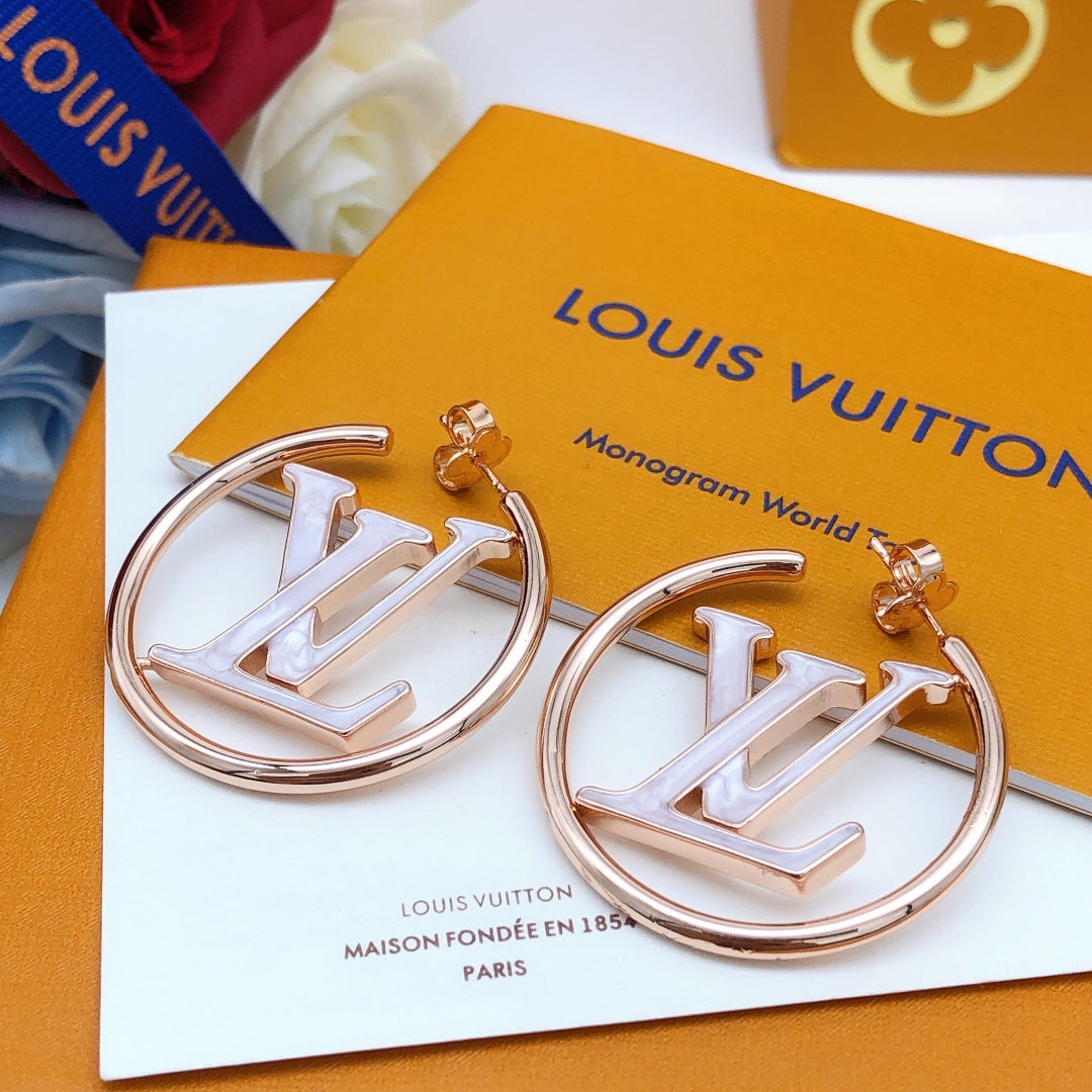 18K Louis Louise Hoop Pearls Earrings