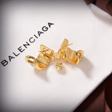 18K BB Red Heart Gold Earrings