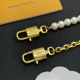 18K Louis Pearl & Gold Chain Bracelet Set