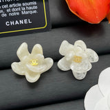 18K CC Color Flower Resin Earrings