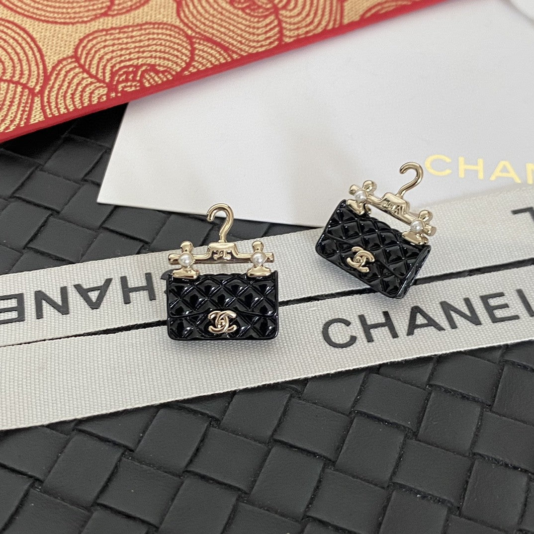 18K CC Classic Bag Pendant Earrings