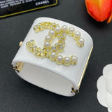 18K CC Pearl & Diamond White Cuff Bracelet
