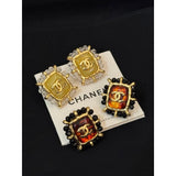 18K CC Red & Yellow Earrings