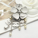 18K CC Camellia Tassel Brooch
