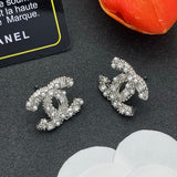 18K CC Pearl & Diamond Earrings
