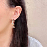 18K Louis Blossom Black & White Earrings